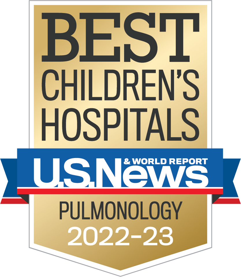 美国新闻和世界报道最好的儿童医院肺学2022 - 23所示